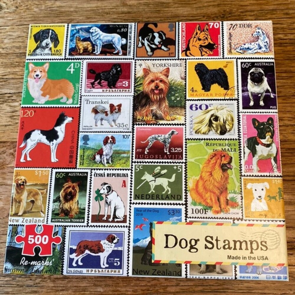 500 Piece Puzzle - Dog Stamps